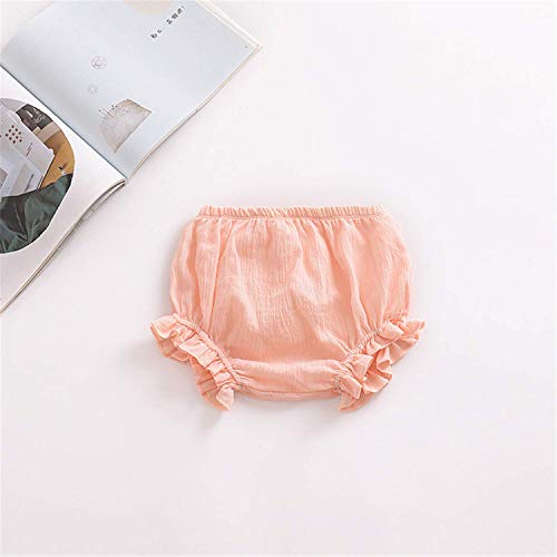 Newborn Toddler Baby Girls Kids Cotton Linen Bloomer Shorts Diaper Cover (Pink, 2-3 T) - Thumbnail 2