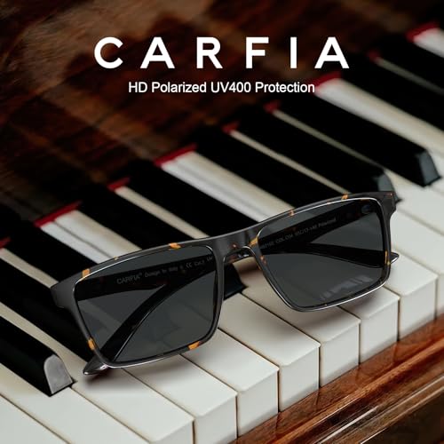 Image of CARFIA Retro Acetate Mens Sunglasses Polarized Classic Square Sun Glasses CA62162