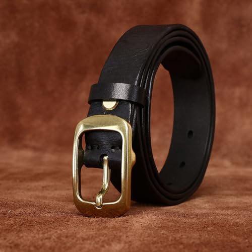 Women's Classic Heavy Duty Square Gold Buckle Leather Dress Belt, 2.7cm Wide Fashion Waist Strap for Jeans Pants3