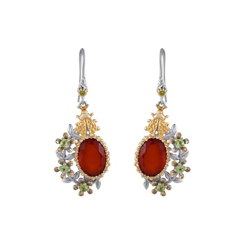 Boucles d'oreilles pendantes argent et pierre naturelle, le cadeau idéal