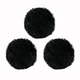 Lavalier Wind Muff 3 Pack Lapel Microphone Wind Muff 0.2/0.4 Inch Furry Lav Windscreen Windproof Wind Screen (0.2inch, Black)