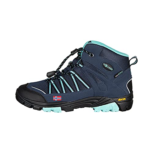 Preisvergleich Produktbild Trollkids Lofoten Wanderschuh Hiker Mid, Marine / Minze, Größe 29