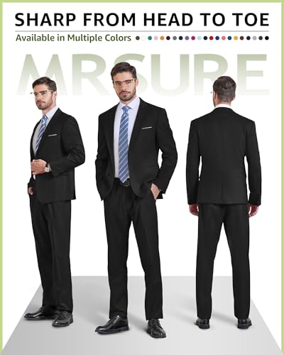 MrSure Men's Casual Blazer Slim Fit Two Buttons Suit Jackt, Lightweight Sport Coats for Daily2