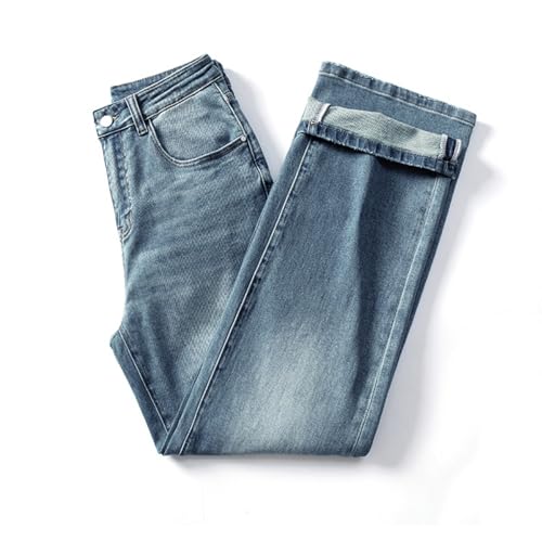 Jeans Pants Trouser Denim Spring Summer Simple and Versatile Sea Blue Sky Shot Straight Leg for Men Slim Long2