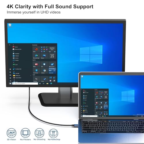 BENFEI 5-pakowy kabel USB-C do DisplayPort o długości 6 stóp (8K@60Hz 4K@144 Hz), kabel USB typu C do DisplayPort [kompatybilny z Thunderbolt 3/4/5] z iPhonem 15 Pro/Max, MacBookiem Pro/Air 2023