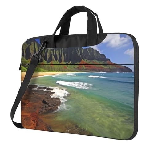 Sac à bandoulière pour ordinateur portable motif Kauai Hawaii avec poignée