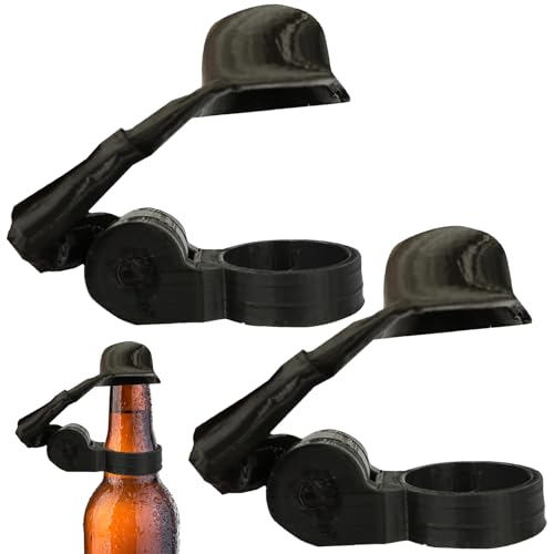 lomdung 2 Stück Soldat Salute Bier Bierflaschen Helm, Wiederverwendbar Soldier Salute Bierflaschenhelm, Staubdichte Lustiger Dekorative Kappen, für Grillparty Bar Veteranen aktive Soldaten-Liebhaber