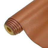 QUARKZMAN PU Kunstleder Stoff Nappa Prägung 0.4 Yards Länge 54x14x0.04 Weiches Synthetisches Leder Material Blätter 1mm Dick Für Taschen DIY Handwerk Braun