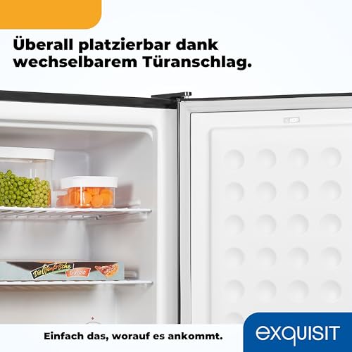 Exquisit Mini Gefrierschrank GB60-150E schwarz | 42 l Nutzinhalt | Schwarz | Klein und kompakt | Türanschlag wechselbar | Gefrieren