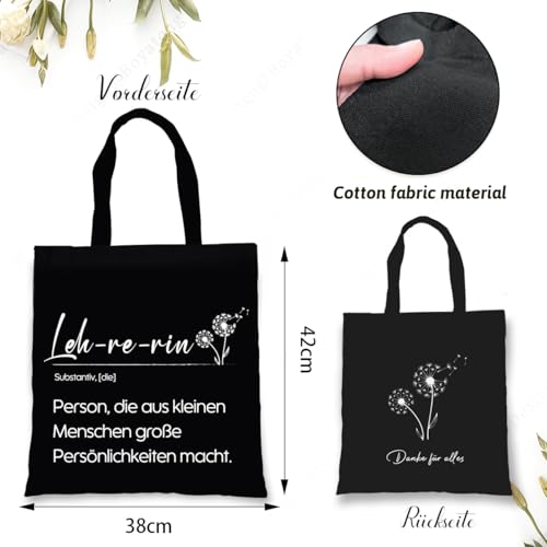 BOYATONG Lehrer Geschenk Baumwollbeutel, Geschenke für Lehrer, Lehrerin Geschenke Weihnachten Stofftasch