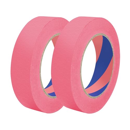 Image of Painters Tape, 1 inch x 55 Yards x 2 Rolls Pink Painters Masking Tape for Indoor and Outdoor Use, Medium Adhesive Paint Tape for DIY Crafts, Arts, Painting, Easy Removal