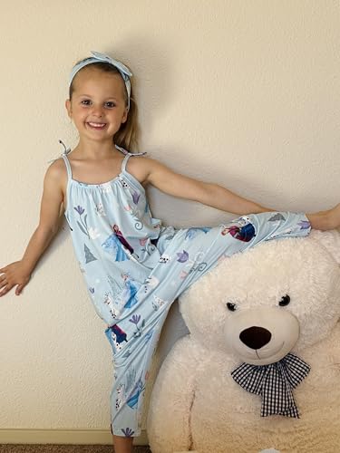 Image of Disney Frozen Elsa Princess Minnie Stitch Marie Girls Romper with Bow Tie Strap and Headband Cute Jumpsuit for Baby & Toddler