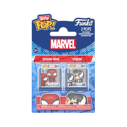 Funko Pop! Bitty - Juego de 2: Spider-Man - Spider-Man y Venom - 2,2 cm - Coleccionable - Idea de Regalo - Calcetines de Fiesta - Decoración para Tartas