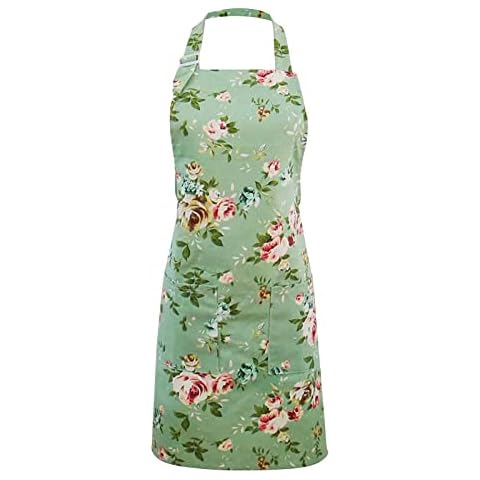 Schürze Floral Damen, Küchenschürze Damen Personalisiert Kittelschürze Lang Kochschürze Frauen Cover