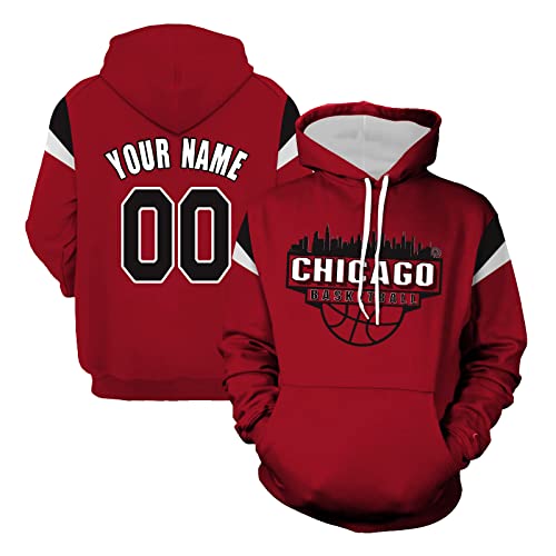 Custom Men's Hoodie Add Name & Number Basketball Fans Gifts for Men Hooded Pullover Sweatershirt Customize