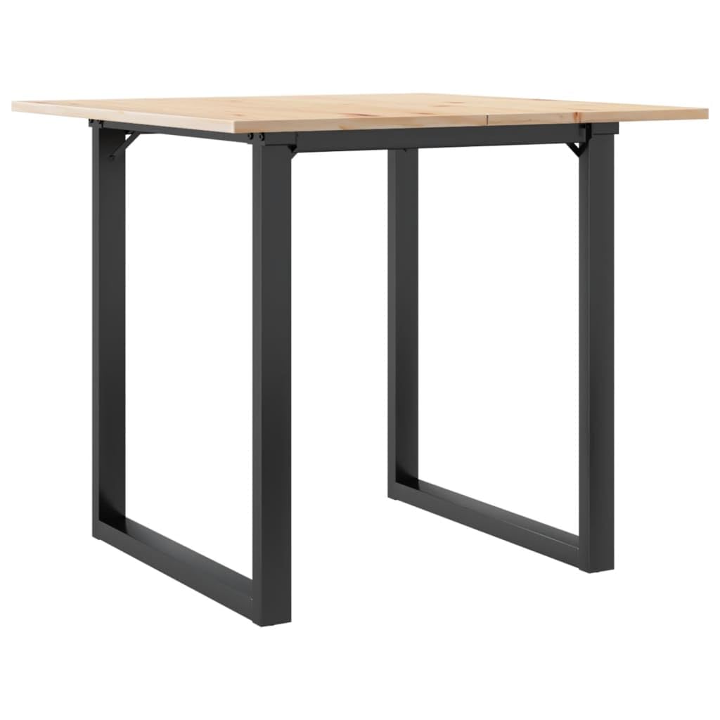 vidaXL Mesa de Comedor Marco O Madera Maciza Pino y Acero 90x90x75 cm