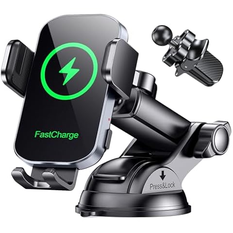 Glangeh Wireless Car Charger with Auto Clamping Cover