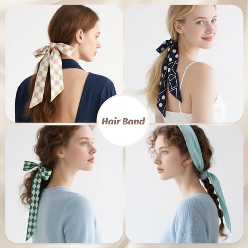 9-Pack Lightweight Fashion Scarves for Women - Polyester Blend Scarf Set, Floral/Geometric/Solid Styles, Multi-Use Accessory4