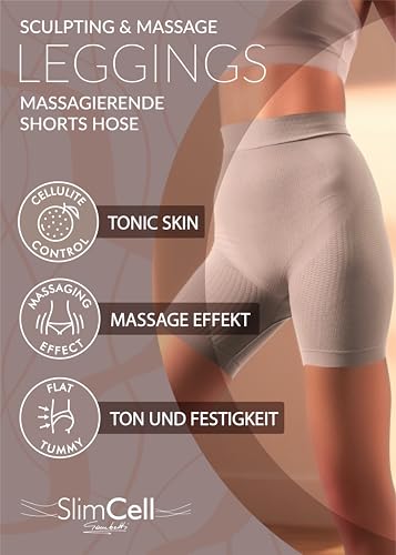 SLIMCELL Gambetti Shapewear Damen Bauchweg Anti Cellulite Hose - Anti Cellulite Leggings, Drenierende Shorts, Nahtlose Miederhose mit Bein, Shaping Unterwäsche Damen, Kompression - Made in Italy