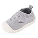 Zapatos de Primeros Pasos Zapatillas de Volar Tejida para Pies Anchos Antideslizante Respirable Ultra-Ligero para Bebé Infante Niñas Niños Pequeños - Talla del Fabricante 16 Gris