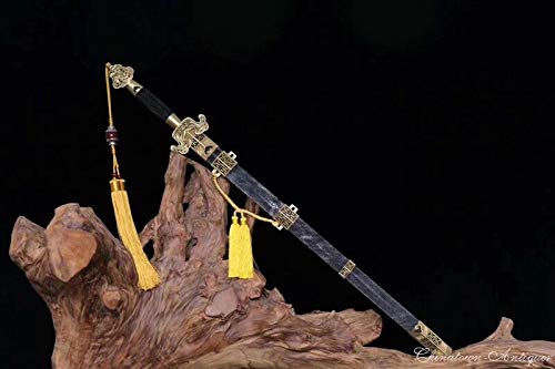 GLW Sword Ming Dynasty Officials Battle Sword Steel Blade Sharp Genuine Ray Skin Saya#1848