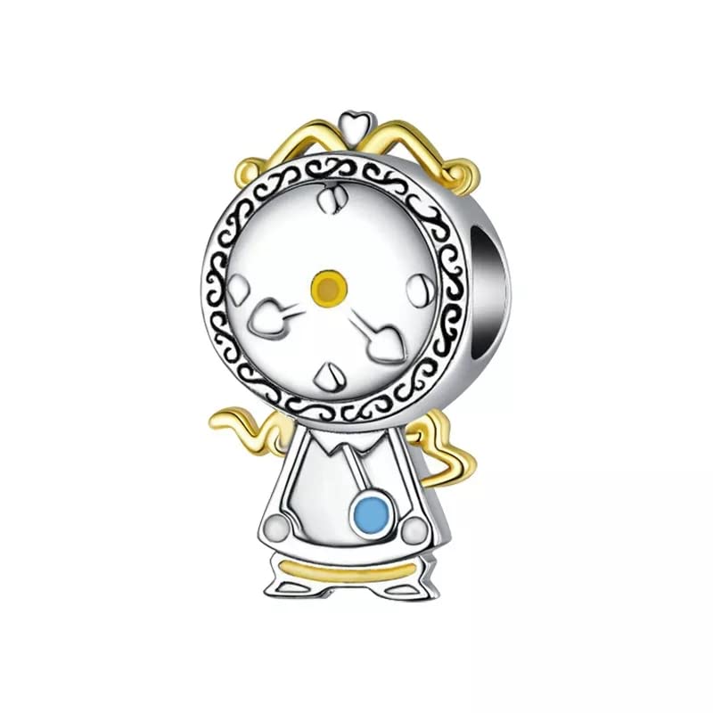 Reloj Bella y Bestia para pulsera PANDORA, Abalorio de plata de ley 925