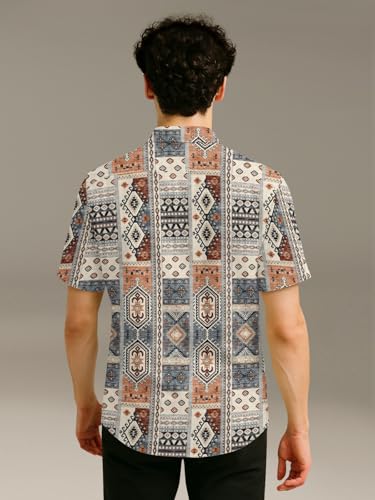 Image of BULLMER Trendy Regular Fit Cotton Blend Printed Casual Half Sleeve Shirt for Men | Stylish Mens Casual Shirts | Shirts for Men