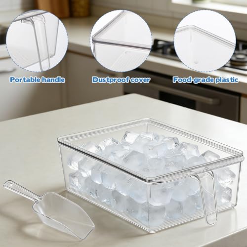 Set de 2 hieleras con tapa y palas plástico transparente miniatura 3