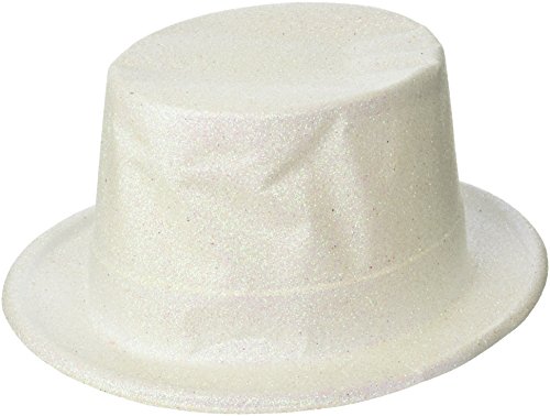 Forum Novelties Glitter Top Hat, White, Standard