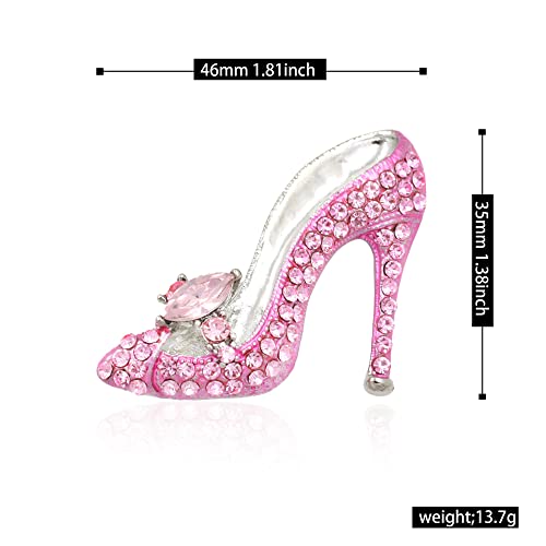 Image of High Heel Brooch Ladies Crystal Rhinestone High Heel Princess Shoes Women Stylish Charm Brooch Pin