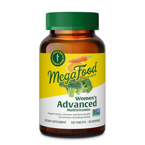MegaFood Women's Advanced Multivitamin for Women - Doctor-Formulated With Iron, Choline, Vitamin D, Vitamin C & Zinc - Brain Health - Immune Support - Non-GMO - Vegetarian - 120 Tabs (60 Servings) MegaFood Women's Advanced Multivitamin for Women - Doctor-Formulated With Iron, Choline, Vitamin D, Vitamin C & Zinc - Brain Health - Immune Support - Non-GMO - Vegetarian - 120 Tabs (60 Servings)