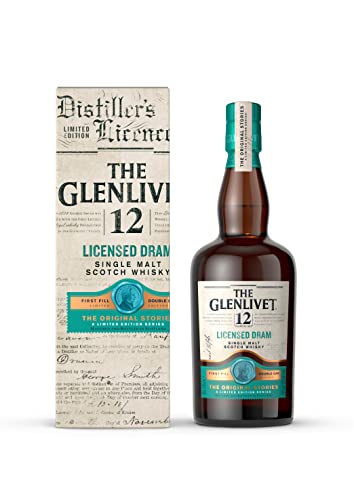 The Glenlivet 12 Year Old Licensed Dram Limited Edition Single Malt Whisky, Vanilla, Strawberry, 70 cl with Gift Box