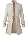 DarcChic Mens Velvet Goth Steampunk Victorian Frock Coat (XL, Cream)