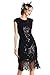 Produktbild BABEYOND Damen Kleid voller Pailletten 20er Stil Runder Ausschnitt Inspiriert von Great Gatsby Kostüm Kleid (S (Fits 68-78 cm Waist & 86-96 cm Hips), Schwarz)