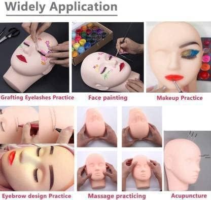 DELUXE HAIR Professional Make Up Eyelash Practice Manikin Pro Massage Makeup Training Cosmetology Mannequin Doll Face Head Model Hair Extension | Hair Accessories, (400 GR Pack of 1) 1
