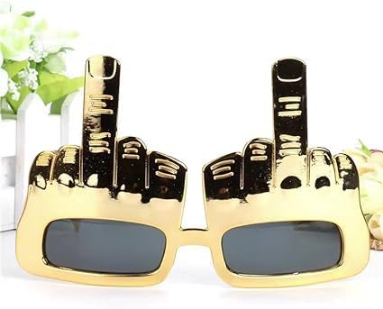 1Pc Golden Tricky Middle Finger Sunglasses,Women's Novelty Sunglasses and Eyewear,Creative Middle Finger Flip Off Hand Shape Finger Silly Funny Party Novelty Sunglasses Novelty Party Eye Glasses Glam