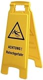 JUSTSWAGDDEEFF Hinweisschild Achtung Rutschgefahr Warnschild Aufsteller - NEU (308537)