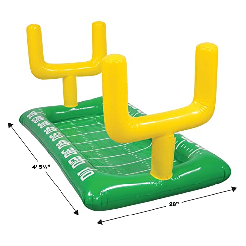 Image of Beistle Inflatable Football Field Buffet Cooler with Goal Posts, 28 inch x 4' 5.75 inch - Food & Drink Cooler, Drink Containers for Parties, Football Party Decorations, Game Day Coolers