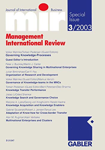 Governing Knowledge-Processes: 3 (Mir Special Issue) view 2