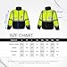 Uno Mejor Hi Vis Jackets for Men, Safety Jackets with Pockets for Men& Women, Reflective Construction Coats for Cold Weather Winter, Waterproof High Vis Rain Gear, Class 3, Yellow-Black, XL