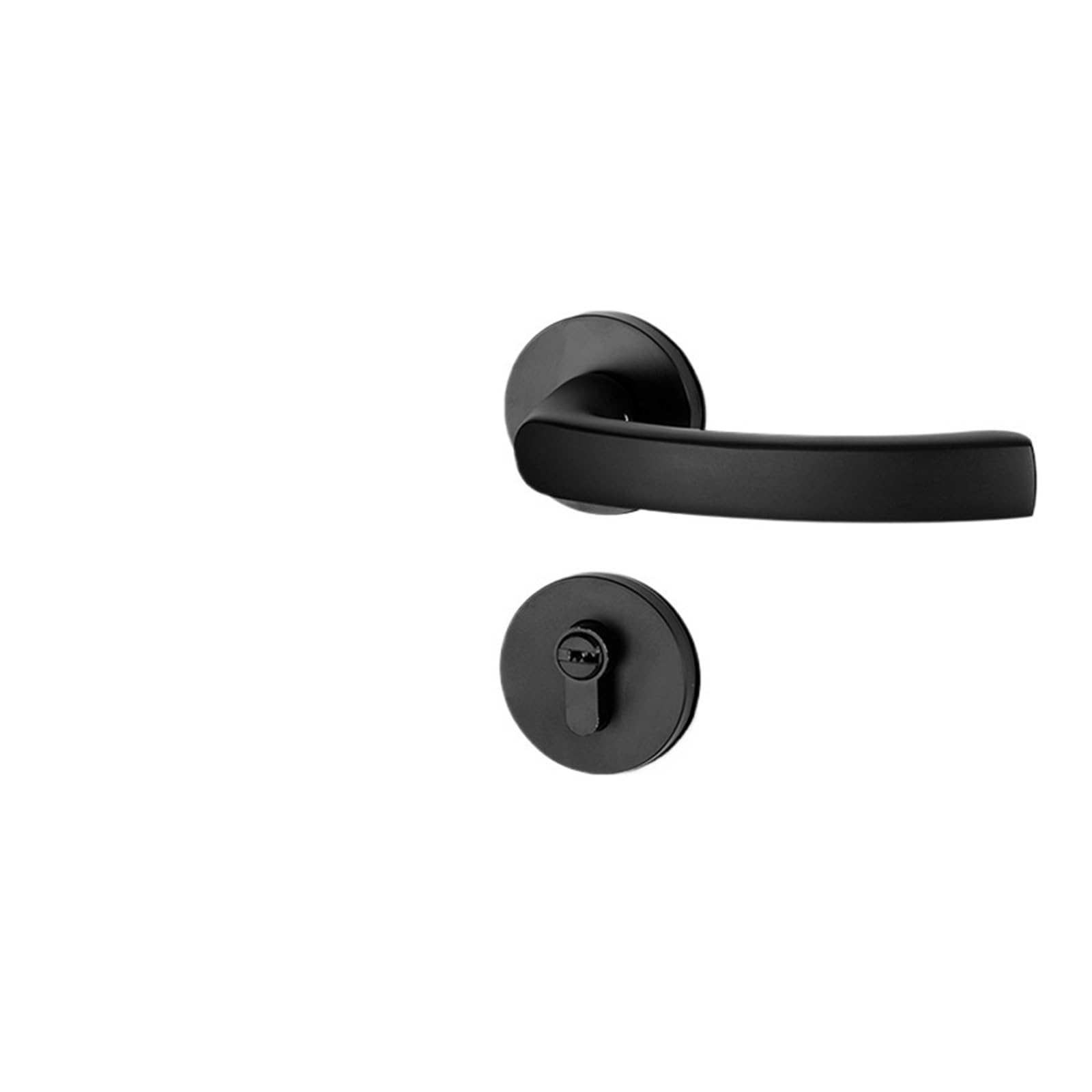 NYRXRYTCA Space Aluminum Split Lock Silent Bedroom Door Lock Household Black Aluminum Handle Wooden Door Lock(E type split lock)