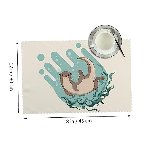 Brown Otter Placemats Reusable Place Mats For Kitchen Table Washable Placemats Set Of 4 Durable Table Mats 12X18 In Dining Table Placemats Outdoor Placemats For Patio Table #TOP1