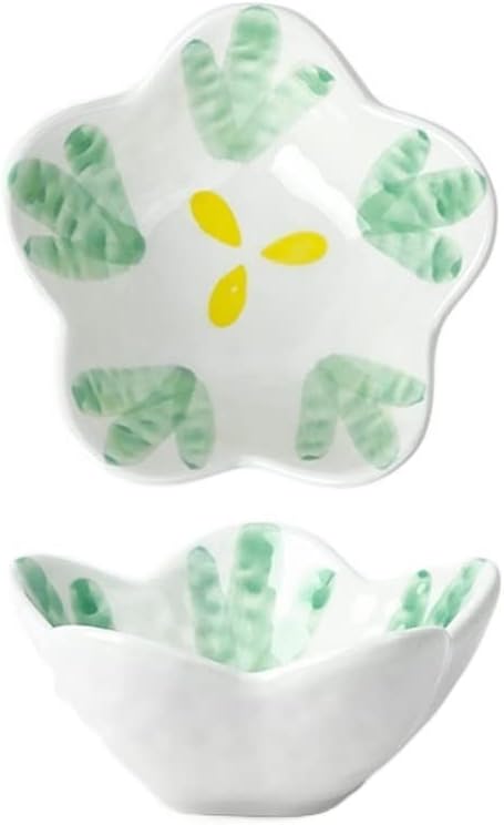 Green Leaves Ceramic Dish Household Soy Sauce Vinegar Seasoning Hot Pot Dipping Bowl Side Pickle Small Plate