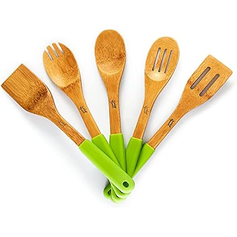 bambuswald© ökologisches 5er Set Küchenzubehör mit Silikongriff | Kochbesteck aus nachhaltigem Bambus Cover