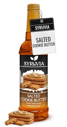 Syruvia Coffee Syrup, Salted Cookie Butter Flavored Syrup for Drinks,