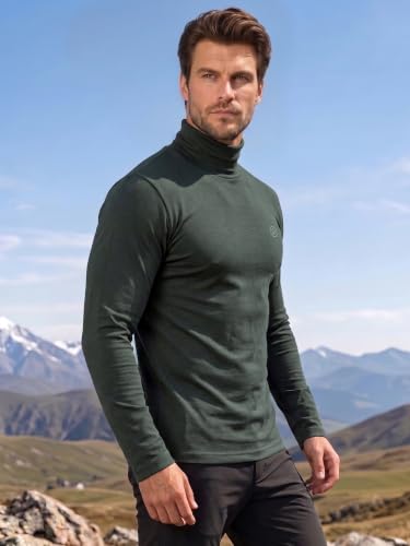 Image of CHKOKKO Men's Winter Wear Cotton High Neck Full Sleeves Regular Fit T-Shirt