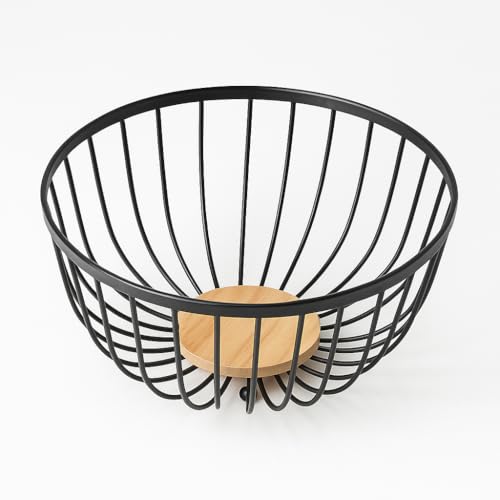 Bowl de Frutas Decorativo com Base de Madeira