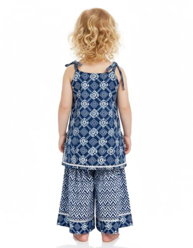 Image of Chandrakala Kids Kurti Sharara Set for Girls Ethnic Wear (KG120-P)