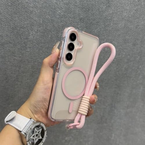 Coque Galaxy S24 Ultra rose transparente : fini les chutes avec la dragonne magnétique GS
