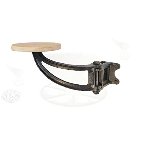 Butaco colgante oscilante - Asiento para isla de barra con barra fija - Hierro fundido y madera de alder miniatura 4